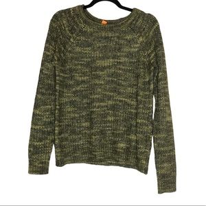 Joe Fresh tonal green chunky knit sweater